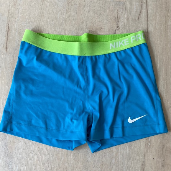 Nike Shorts Neon Blue Nike Pro Spandex Shorts Poshmark